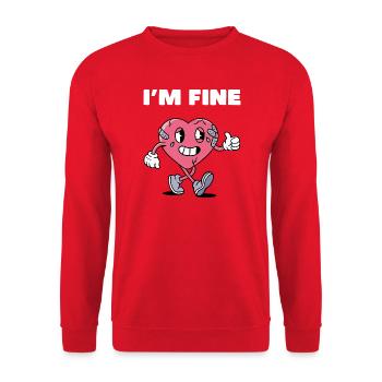 Zerbrochen, aber gut - Unisex Pullover - Rot - Vorne - Alina (178cm) & Michal (187cm)