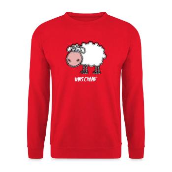 Unschaf - Unisex Pullover - Rot - Vorne - Alina (178cm) & Michal (187cm)