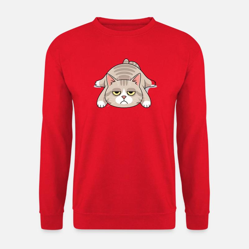 Grimmige Langschläfer-Katze Morgenmuffel - Unisex Pullover - Rot