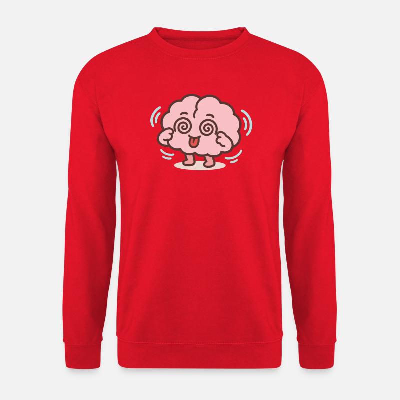Verspieltes Gehirn-Maskottchen-Tee - Unisex Pullover - Rot