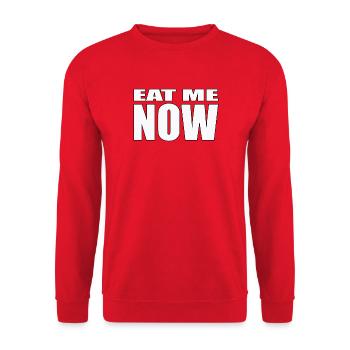 EAT ME NOW - Unisex Sweatshirt - red - Front - Alina (178cm) & Michal (187cm)