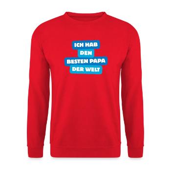 Best Dad in the World – Family Shirt - Unisex Sweatshirt - red - Front - Alina (178cm) & Michal (187cm)