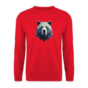 Bear Head, Strong Bear Design, Power Symbol - Unisex Sweatshirt - red - Front - Alina (178cm) & Michal (187cm)