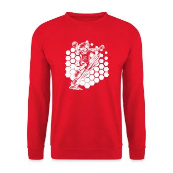 Statement für alle Handball fuer Frauen - Unisex Pullover - Rot - Vorne - Alina (178cm) & Michal (187cm)