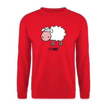Schaf - Unisex Pullover - Rot - Vorne - Alina (178cm) & Michal (187cm)