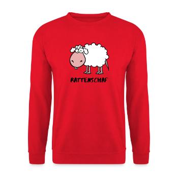 Rattenschaf - Unisex Pullover - Rot - Vorne - Alina (178cm) & Michal (187cm)