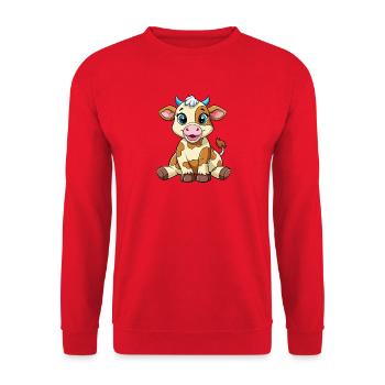 Baby cow - Unisex Sweatshirt - red - Front - Alina (178cm) & Michal (187cm)