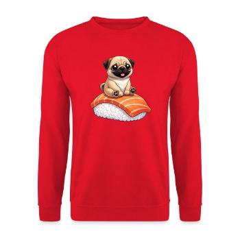 Carlin sucré avec sushi cuisine japonaise - Sweat-shirt Unisexe - rouge - Devant - Alina (178cm) & Michal (187cm)