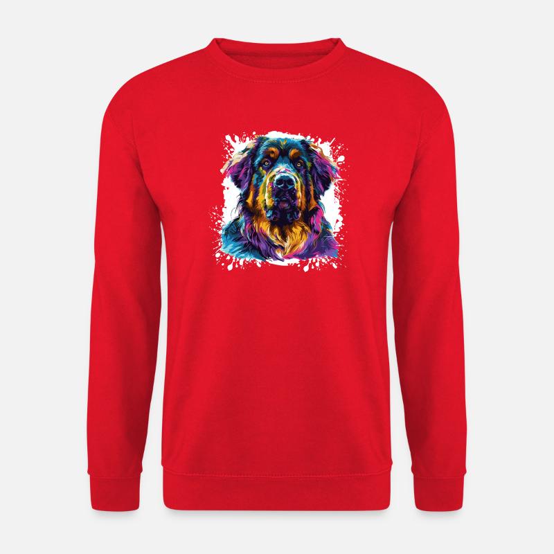 Hund Kunst Tier - Unisex Pullover - Rot