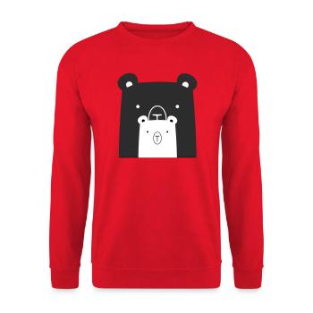 Bear Bear Polar Bear Brown Bear I Gift Idea - Unisex Sweatshirt - red - Front - Alina (178cm) & Michal (187cm)