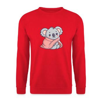 Koala cosy dans une écharpe rose - Sweat-shirt Unisexe - rouge - Devant - Alina (178cm) & Michal (187cm)