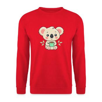 Koala Café Doux - Sweat-shirt Unisexe - rouge - Devant - Alina (178cm) & Michal (187cm)