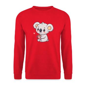 Koala Sweet Tea - Unisex Sweatshirt - red - Front - Alina (178cm) & Michal (187cm)