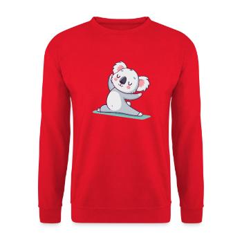 Koala Yoga pastel zen - Unisex Sweatshirt - red - Front - Alina (178cm) & Michal (187cm)
