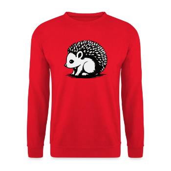 Monochrome Hedgehog Silhouette - Unisex Sweatshirt - red - Front - Alina (178cm) & Michal (187cm)
