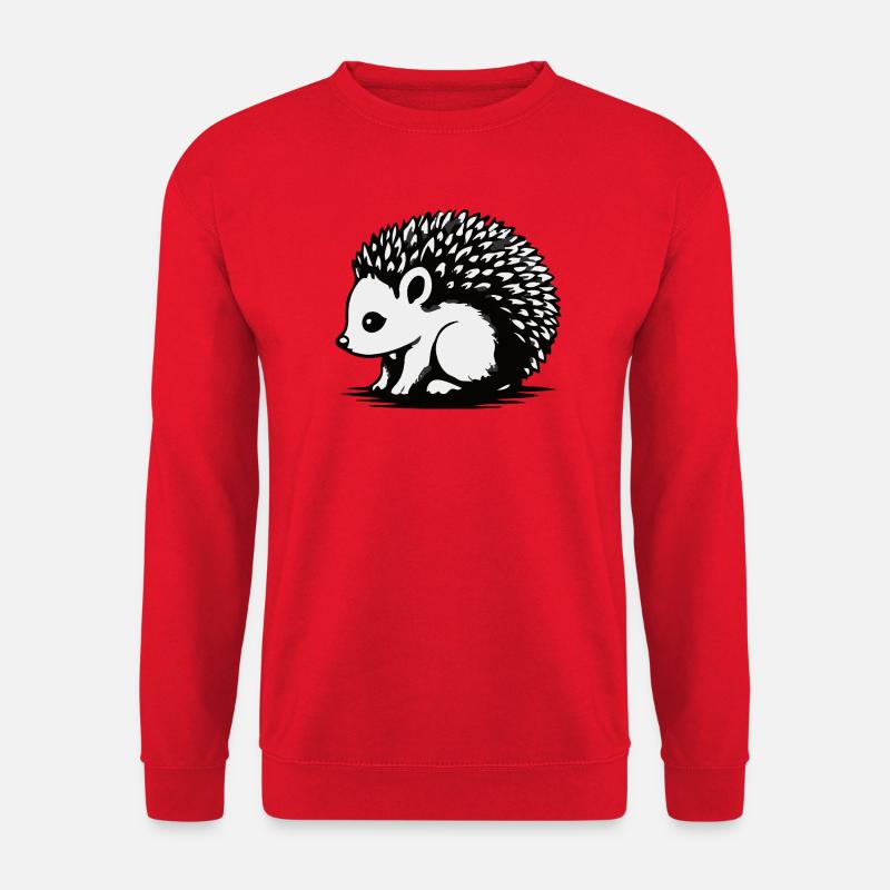 Monochrome Igel-Silhouette - Unisex Pullover - Rot