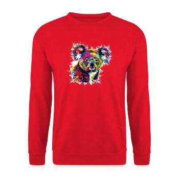 Explosion de couleurs de Koala Créatif - Sweat-shirt Unisexe - rouge - Devant - Alina (178cm) & Michal (187cm)