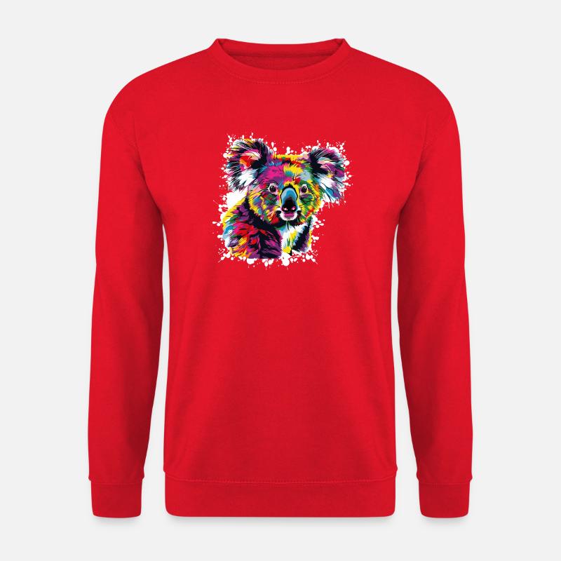Kreativer Koala Farbexplosion - Unisex Pullover - Rot