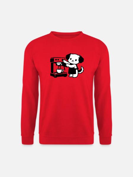 Barista-Hund supersüß - Unisex Pullover - Rot