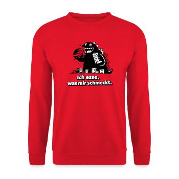 Le monstre mange ce qu’il aime - Sweat-shirt Unisexe - rouge - Devant - Alina (178cm) & Michal (187cm)