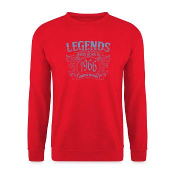 60e anniversaire Legends Qualification Premium Vintage 1966 - Sweat-shirt Unisexe - rouge - Devant - Alina (178cm) & Michal (187cm)