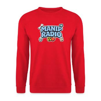 Manip Radio Humor Symbole und Logos Radiologie - Unisex Pullover - Rot - Vorne - Alina (178cm) & Michal (187cm)