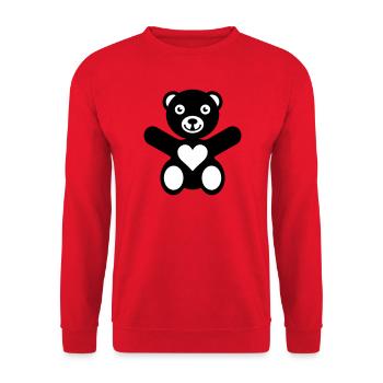 Bear Heart Love - Unisex Sweatshirt - red - Front - Alina (178cm) & Michal (187cm)