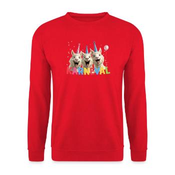 Trio de moutons du carnaval - Sweat-shirt Unisexe - rouge - Devant - Alina (178cm) & Michal (187cm)