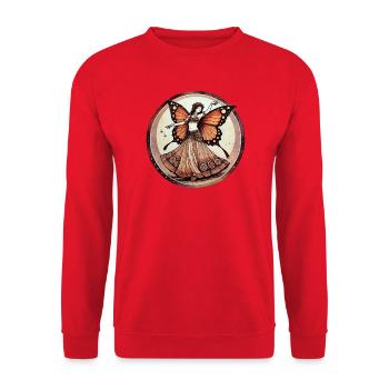 Butterfly Fairy in Circular Gala - Unisex Sweatshirt - red - Front - Alina (178cm) & Michal (187cm)