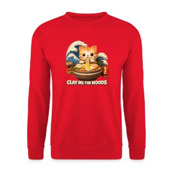 kawaii cats ramen - Unisex Sweatshirt - red - Front - Alina (178cm) & Michal (187cm)
