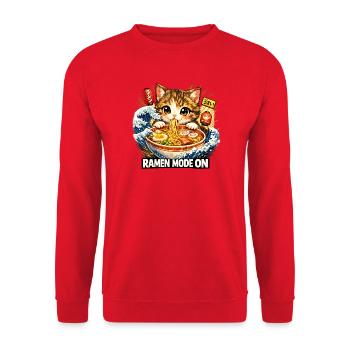 Ramen Nouilles, Amoureux des Chats, Kats Kawaii Rétro - Sweat-shirt Unisexe - rouge - Devant - Alina (178cm) & Michal (187cm)