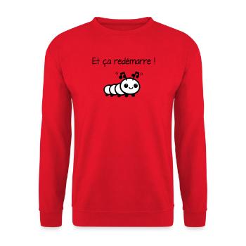 And it starts again! - Unisex Sweatshirt - red - Front - Alina (178cm) & Michal (187cm)