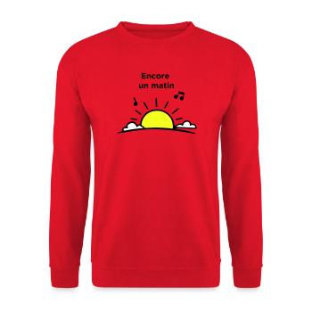 Ein weiterer Morgen - Unisex Pullover - Rot - Vorne - Alina (178cm) & Michal (187cm)