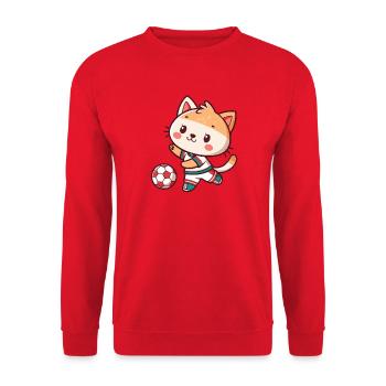 Kitten Beloved Football Player - Unisex Sweatshirt - red - Front - Alina (178cm) & Michal (187cm)
