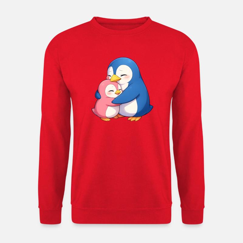 Cuddly penguins hug - Unisex Sweatshirt - red