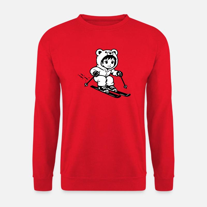 Ski Bears in Anime Style - Unisex Sweatshirt - red