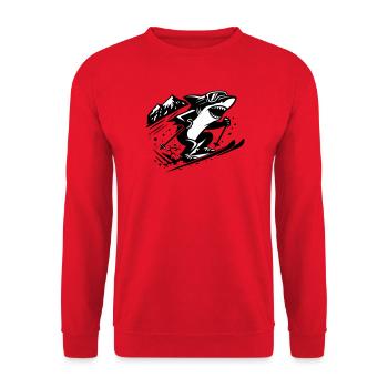 Ski Shark - Sweat-shirt Unisexe - rouge - Devant - Alina (178cm) & Michal (187cm)
