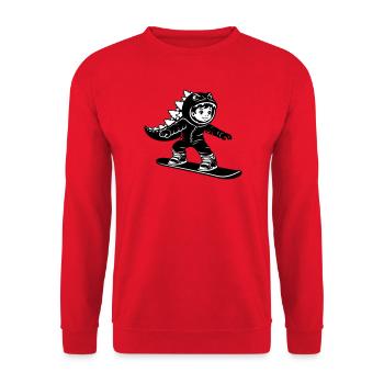 Snowboard Dragon Boy - Unisex Pullover - Rot - Vorne - Alina (178cm) & Michal (187cm)