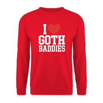 I Love Goth Baddies - Unisex Sweatshirt - red - Front - Alina (178cm) & Michal (187cm)