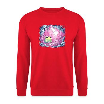 Frosch im pinken Kristallkessel - Unisex Pullover - Rot - Vorne - Alina (178cm) & Michal (187cm)