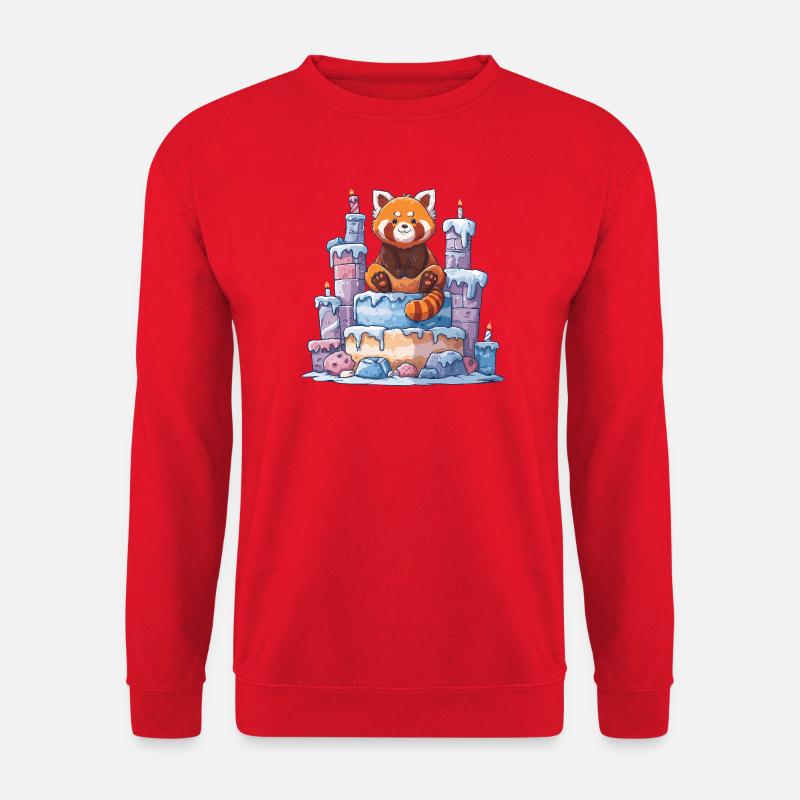 Roter Panda auf Eis-Torte - Unisex Sweatshirt - red