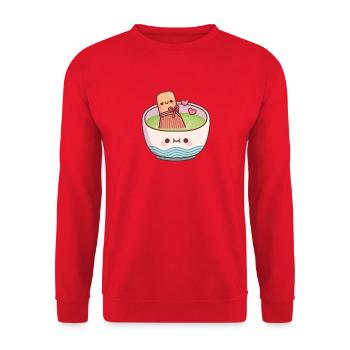Cute Matcha Tea Bowl And Whisk Valentines Day - Unisex Sweatshirt - red - Front - Alina (178cm) & Michal (187cm)