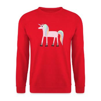 Unicorn_rollerSKate - Unisex Sweatshirt - red - Front - Alina (178cm) & Michal (187cm)