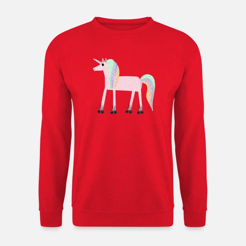 Unicorn_rollerSKate - Unisex Sweatshirt - red