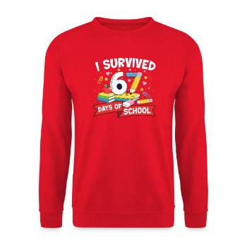 Funny Meme 67 Days Survived School Student - Unisex Sweatshirt - red - Front - Alina (178cm) & Michal (187cm)