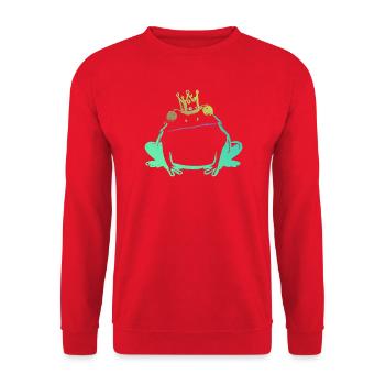 Frog King and Neon Crown - Unisex Sweatshirt - red - Front - Alina (178cm) & Michal (187cm)