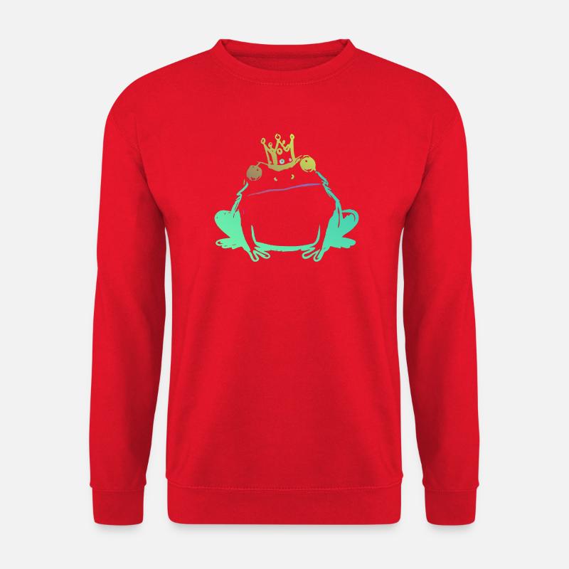 Froschkönig und Neonkrone - Unisex Pullover - Rot