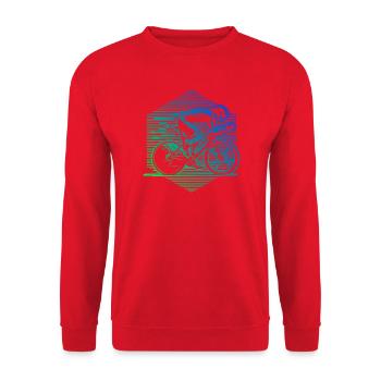 Attention aux fans de vélo de route, déclaration simple - Sweat-shirt Unisexe - rouge - Devant - Alina (178cm) & Michal (187cm)