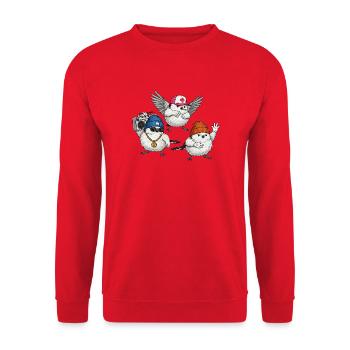 Ambiance de rue Bird Crew - Sweat-shirt Unisexe - rouge - Devant - Alina (178cm) & Michal (187cm)