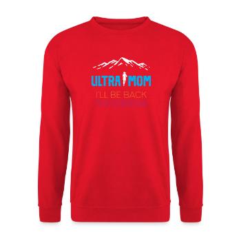 Ultra Maman - Je reviens demain - Sweat-shirt Unisexe - rouge - Devant - Alina (178cm) & Michal (187cm)